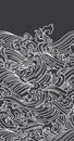 Oriental Water wave seamless wallpaper. Japanese. Chinese. Thai.