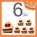 Illustrator of six number cake Royalty Free Stock Photo