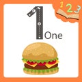 Illustrator of one number hamburger Royalty Free Stock Photo