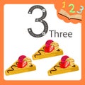 Illustrator of three number waffles Royalty Free Stock Photo