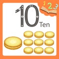 Illustrator of ten number biscuits Royalty Free Stock Photo
