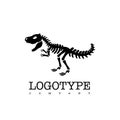 Vector logotype dinosaur skeleton t-rex isolated on white background. Royalty Free Stock Photo