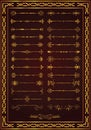 Nice set page decoration elements gold color Royalty Free Stock Photo