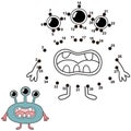 Educational game connect the dots to draw a monster Royalty Free Stock Photo