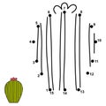Connect the dots and draw a cute cactus. Numbers game for children Royalty Free Stock Photo