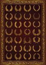 Nice laurel wreaths set gold color Royalty Free Stock Photo