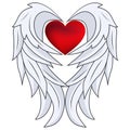 Red heart with angel wings Royalty Free Stock Photo