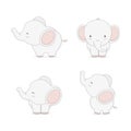 Little baby elephant cartoon in different pose.