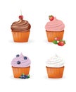 Set of four cupcakes