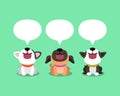 Vector cartoon cute dogs with speech bubbles