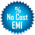 No cost EMI web button classic blue button white background