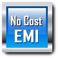 No cost EMI web button classic blue button white background