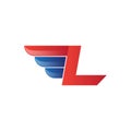 Fast initial letter L logo vector wing