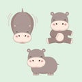 Little hippopotamus  cartoon. Vector illustration Royalty Free Stock Photo