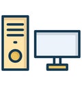 Computer Isolated Vector Icon which can easily modify or edit Royalty Free Stock Photo