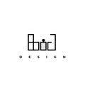 Interior design logo. Vector. Linear design emblem