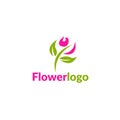 Creative pink flower logo design -Stock vector illustration