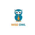 Smart owl logo design - stock vector illustration