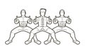 Group of people pose kung fu fighting action Royalty Free Stock Photo