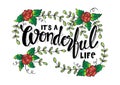 It`s a wonderful life. Hand Lettering. Royalty Free Stock Photo