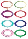 Set of eight dialogue boxes vector - speech bubbles in multiple colors