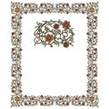 Old World Borders Vector - Tiled frame in plant leaves and flowers Framework Decorative Elegant style