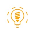 idea, bulb, light, energy bulb, head, thinking, creative business idea orange color icon Royalty Free Stock Photo