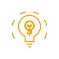 idea, bulb, light, energy bulb, head, thinking, creative business idea orange color icon Royalty Free Stock Photo