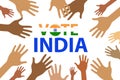 Hand with voting sign, Vote India election 2019 concept design, India Election Concept. vector background
