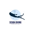 Scuba diving logo template vector. Diver logo concept