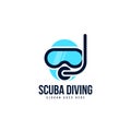 Scuba diving logo template vector. Diver logo concept