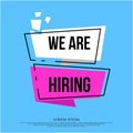 We are hiring vacancy open recruitment. Job vacancy banner. Open recruitment illustration Royalty Free Stock Photo