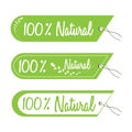 Vector labels with 100% natural tags.