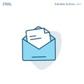 Email icon, Inbox icon, Contact us, Write to us, Receive message, email marketing, Editable stroke