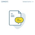 Feedback icon, document, comment icon, Speech bubble, Frequently Asked Questions, Investigate and analyse, Corporate Business offi Royalty Free Stock Photo