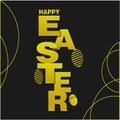 Happy Easter : Golden Easter Design Card