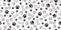 Dog bone paw seamless pattern vector pet footprint french bulldog scarf isolated cartoon repeat wallpaper illustration tile backgr Royalty Free Stock Photo