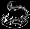 Music note signs decorative background