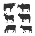 Cow silhouette vector. Royalty Free Stock Photo