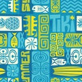 Seamless Exotic Tropical Tiki Pattern