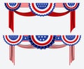 Set of american flag decoration clip art. Royalty Free Stock Photo