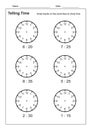 Telling Time Telling the Time Practice for Children Time Worksheets for Learning to Tell Time game Time Worksheets