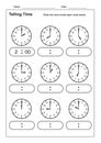 Telling Time Telling the Time Practice for Children Time Worksheets for Learning to Tell Time game Time Worksheets