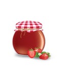 Strawberry jam jar Royalty Free Stock Photo