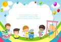 Back to school, kids school, education concept, Kids go to school, Template for advertising brochure, your text