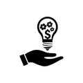 business, develop,setting, innovation, creative idea management black color icon