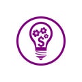 business, develop,setting, innovation, creative idea management purple  color icon Royalty Free Stock Photo