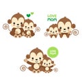 Mom and baby monkey. Royalty Free Stock Photo