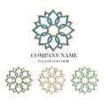 Flower Logo Geometric Vector Emblem Design Abstract Gold Royalty Free Stock Photo