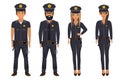 Group of police officers. Vector